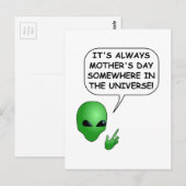 Alien Moederdag Briefkaart (Voorkant / Achterkant)