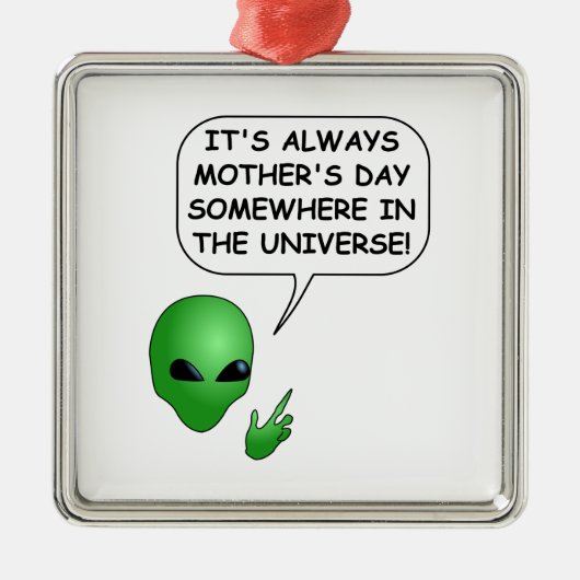Alien Moederdag Metalen Ornament (Voorkant)