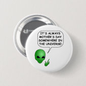 Alien Moederdag Ronde Button 5,7 Cm (Voorkant /achterkant)