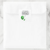 Alien Moederdag Vierkante Sticker (Tas)