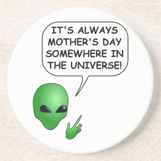 Alien Moederdag Zandsteen Onderzetter (Voorkant)