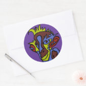Alien Monkey Ronde Sticker (Envelop)