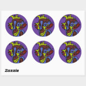 Alien Monkey Ronde Sticker (Vel)