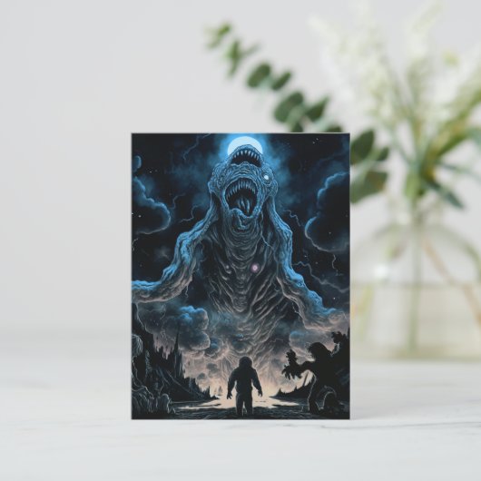 Alien Monster Creature Horror Art Briefkaart (Staand voorkant)