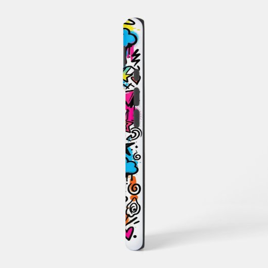 Alien Monster Graffiti Pattern iPhone 16 case Hoesje (Linkerkant)