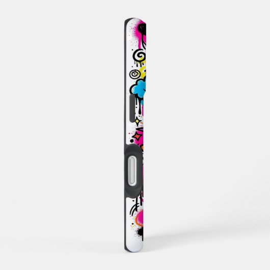 Alien Monster Graffiti Pattern iPhone 16 case Hoesje (Rechterkant)