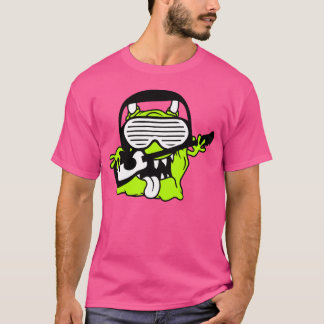 Alien Monster Playing Guitar Headphone Sunglasses  T-shirt