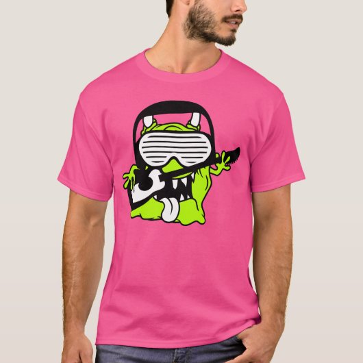 Alien Monster Playing Guitar Headphone Sunglasses  T-shirt (Voorkant)