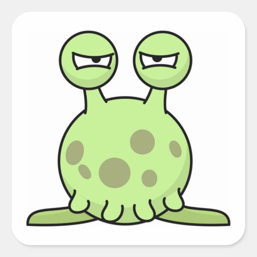 Alien Monster Vierkante Sticker (Voorkant)