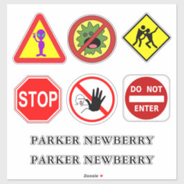 Alien, Monster, Zombies en Handtekeningen op Aange Sticker