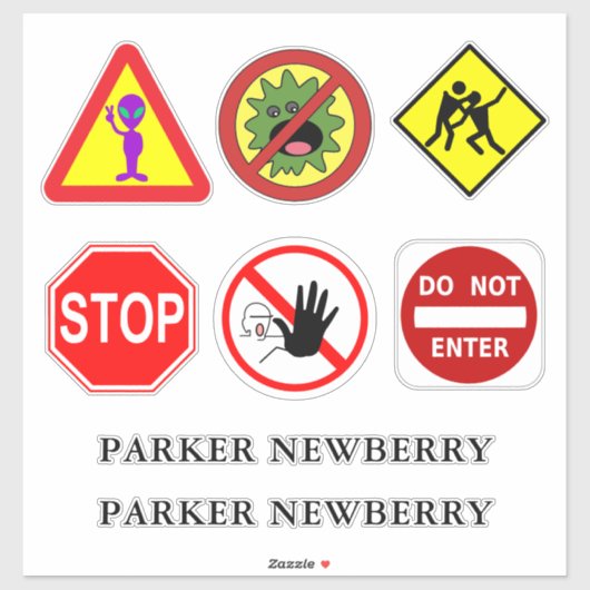 Alien, Monster, Zombies en Handtekeningen op Aange Sticker (Vel)