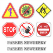 Alien, Monster, Zombies en Handtekeningen op Aange Sticker (Voorkant)