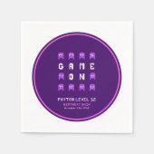 Alien monsters paarse videogame verjaardagsfeest servet (Voorkant)