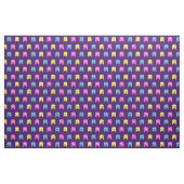 Alien monsters pixel grafisch roze geel blauw stof (Fat Quarter)
