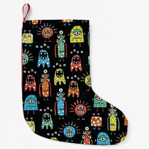Alien Monsters: Schattigee naadloze Vintage Kleine Kerstsok