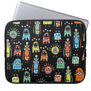 Alien Monsters: Schattigee naadloze Vintage Laptop Sleeve