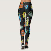 Alien Monsters: Schattigee naadloze Vintage Leggings (Achterkant)
