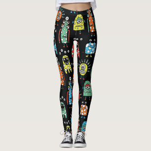 Alien Monsters: Schattigee naadloze Vintage Leggings