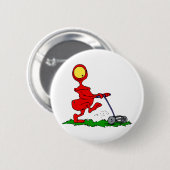 Alien Mowing Lawn Ronde Button 5,7 Cm (Voorkant /achterkant)