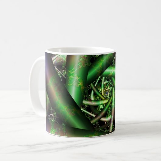 Alien | Multicolor Fractal Art Koffiemok (Voorkant links)