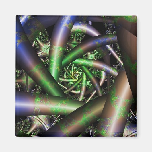 Alien | Multicolor Fractal Art Magneet (Voorkant)