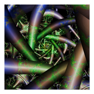Alien   Multicolor Fractal Art Perfect Poster