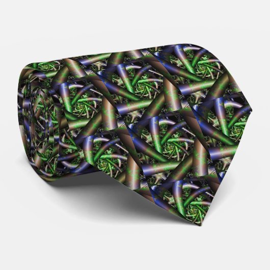 Alien | Multicolor Fractal Art Stropdas (Opgerold)