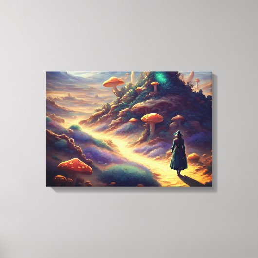 Alien Mushroom Planet Canvas Afdruk (Voorkant)