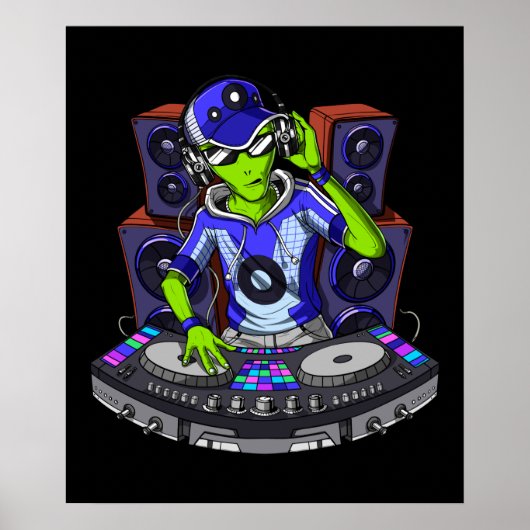 Alien Music DJ Poster (Voorkant)
