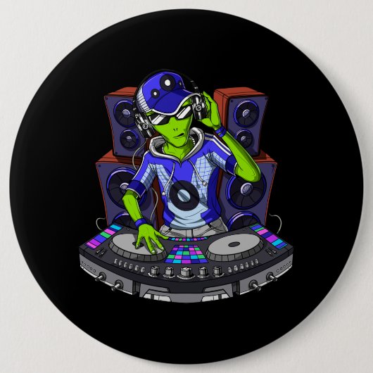 Alien Music DJ Ronde Button 6,0 Cm (Voorkant)