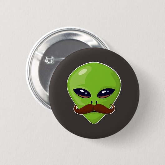 Alien Mustache Ronde Button 5,7 Cm (Voorkant /achterkant)