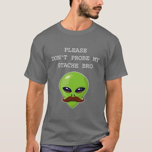 Alien Mustache T-shirt (Voorkant)
