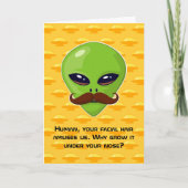 Alien Mustache (verjaardag) Kaart (Voorkant)