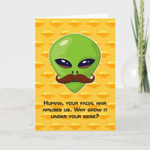 Alien Mustache (verjaardag) Kaart