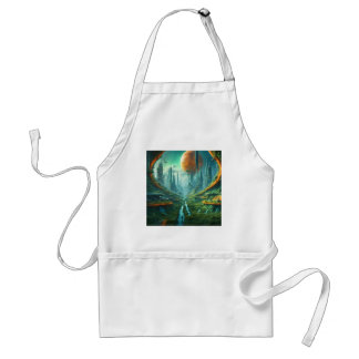 Alien Natuur & Futuristische Stad Surrealistische  Standaard Schort