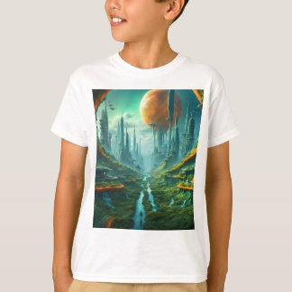 Alien Natuur & Futuristische Stad Surrealistische T-shirt