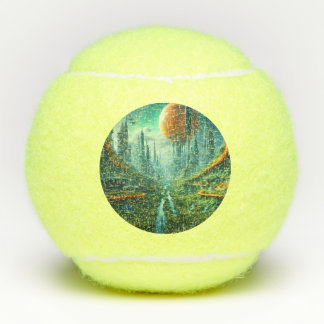 Alien Natuur & Futuristische Stad Surrealistische Tennisballen