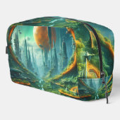 Alien Natuur & Futuristische Stad Surrealistische  Toilettasje (Rechterhoek)
