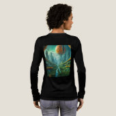 Alien Natuur & Futuristische Stad Surrealistische  Tri-Blend Shirt (Achterkant)