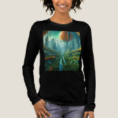 Alien Natuur & Futuristische Stad Surrealistische  Tri-Blend Shirt (Voorkant)