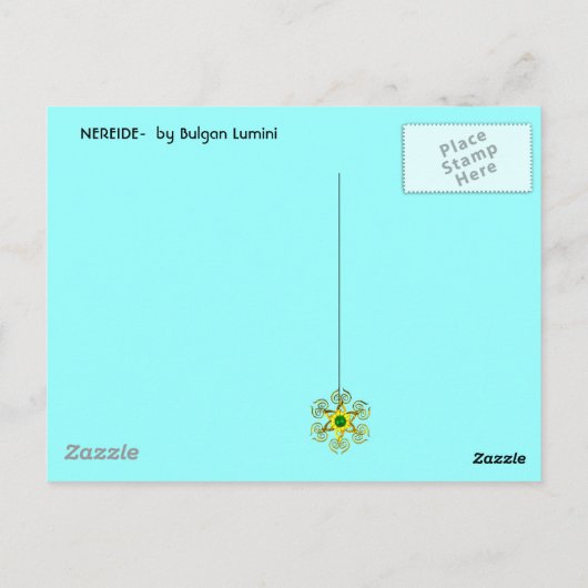 ALIEN NEREIDE/NYMPH WATER,PINK SEASHELL Sci-Fi Briefkaart (Achterkant)