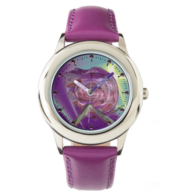 ALIEN NEREIDE/NYMPH WATER,PINK SEASHELL Sci-Fi Horloge (Voorkant)