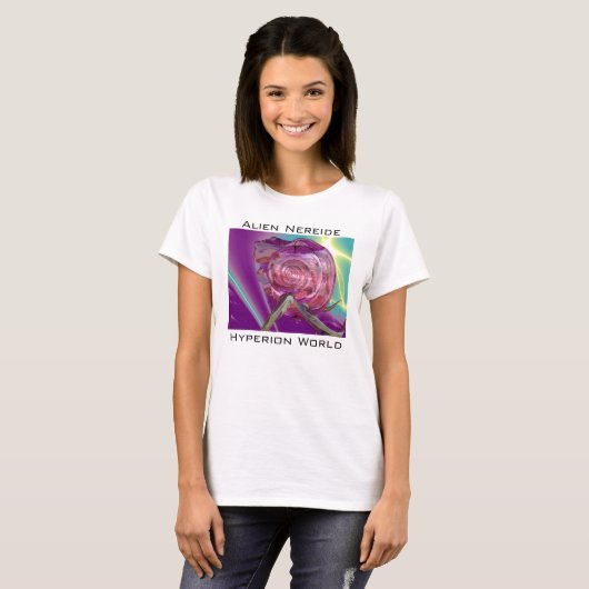 ALIEN NEREIDE/NYMPH WATER,PINK SEASHELL Sci-Fi T-shirt (Voorkant volledig)
