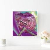 ALIEN NEREIDE/NYMPH WATER,PINK SEASHELL Sci-Fi Vierkante Klok (Huis)