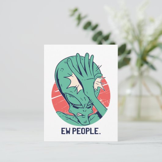 Alien New People Briefkaart (Staand voorkant)