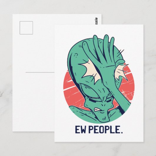 Alien New People Briefkaart (Voorkant / Achterkant)