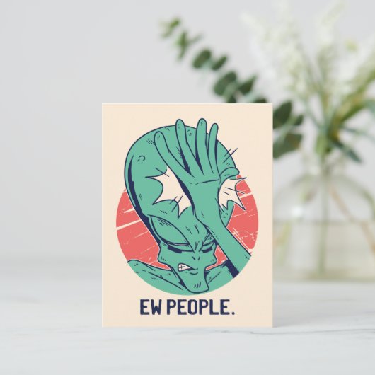 Alien New People Briefkaart (Staand voorkant)