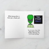 Alien News Reader Verjaardag Kaart (Binnen)