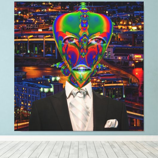 Alien Night Out Canvas Afdruk (Insitu (Houten vloer))