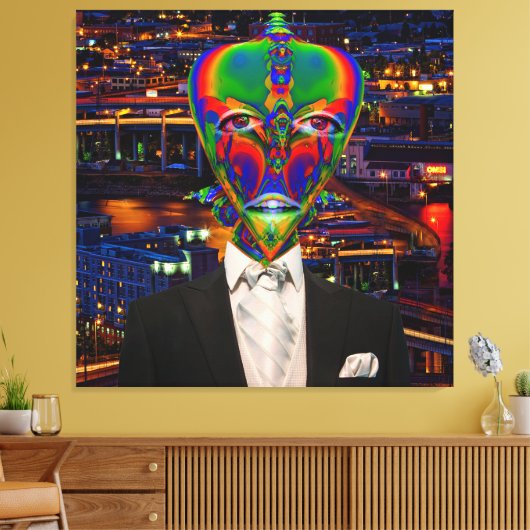 Alien Night Out Canvas Afdruk (Insitu (Woonkamer))